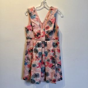 Rebecca Taylor Poppy print Brocade Fit and Flare